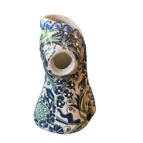 Turkish Ceramic Hand Painted Robe Caftan Floral Design Ottoman Pottery 4” Tall - Picture 3 of 5